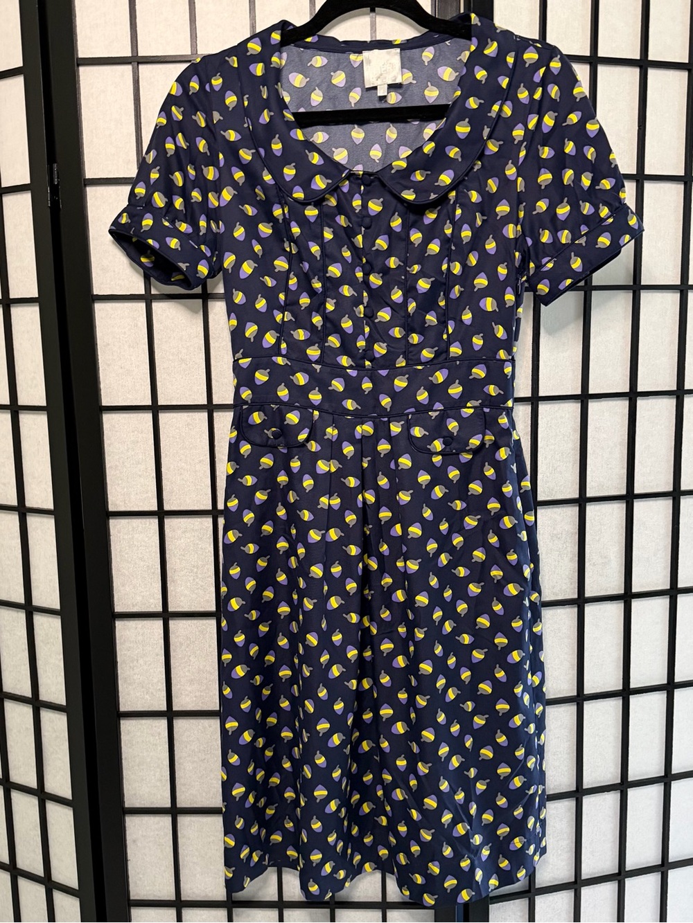 Women’s HI THERE “Acorn Dress” by Karen Walker Navy Collared Dress Size 4